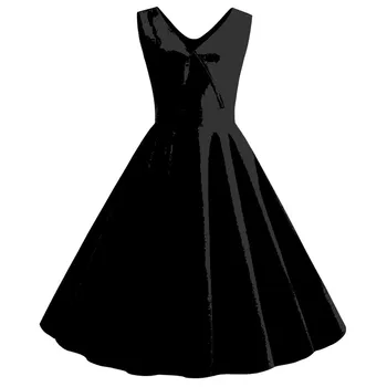 Summer Women Dresses 2020 Casual Black Solid Vintage 50s 60s Robe Rockabilly Swing Pinup Sleeveless V Neck Elegant Party Vestido
Summer Women Dresses 2020 Casual Black Solid Vintage 50s 60s Robe Rockabilly Swing Pinup Sleeveless V Neck Elegant Party Vestido