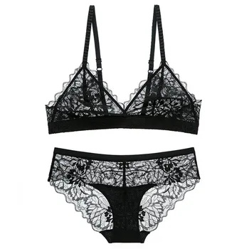 New bra set sexy no steel ring no sponge super thin lace soft cup bra set interesting underwear 
New bra set sexy no steel ring no sponge super thin lace soft cup bra set interesting underwear