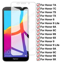 Protecteur d'écran 9H, Film en verre trempé Anti-éclatement pour Huawei Honor 7A 7C 7S 7X 8A 8C 8S 8X 9A 9C 9S 9X 8 9 Lite=