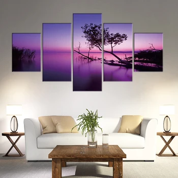 5 Panel Canvas Painting Wall Art Framework Prints Purple Sky Scenery Tree Picture Poster For Home Decor
5 Panel Canvas Painting Wall Art Framework Prints Purple Sky Scenery Tree Picture Poster For Home Decor