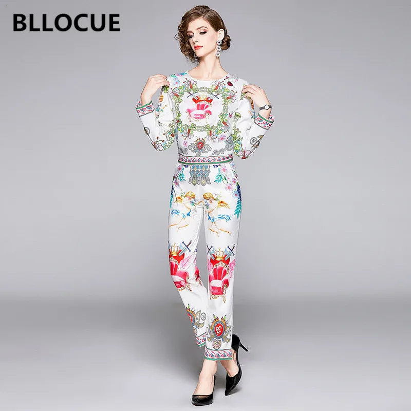 BLLOCUE Runway Designer Suit Set Autumn Women Long Sleeve Print Pullover Top+Pocket Ankle-Length Pencil Pants Two Piece Set
BLLOCUE Runway Designer Suit Set Autumn Women Long Sleeve Print Pullover Top+Pocket Ankle-Length Pencil Pants Two Piece Set