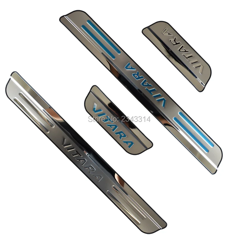 For Suzuki Vitara 2015-2021 Accessories Stainless Door Sill Kick Scuff Plate Guard Pedal Protector Trim Step Cover Car Styling For Suzuki Vitara 2015-2021 Accessories Stainless Door Sill Kick Scuff Plate Guard Pedal Protector Trim Step Cover Car Styling