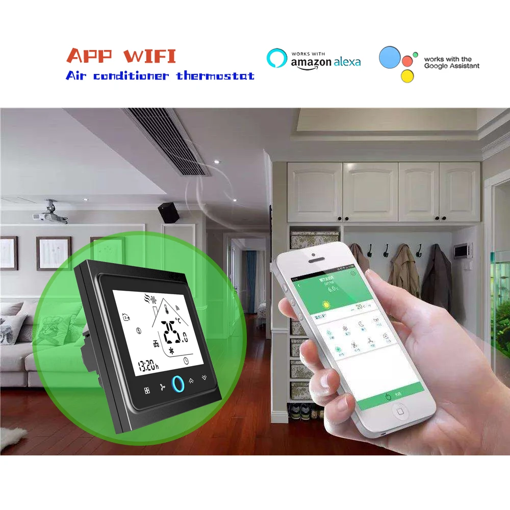 Wi-Fi-термостат TUYA с 2 трубками для контроля температуры и нагревания, работает с Alexa Google home, 95-240 В переменного тока, 24 В переменного тока
Wi-Fi-термостат TUYA с 2 трубками для контроля температуры и нагревания, работает с Alexa Google home, 95-240 В переменного тока, 24 В переменного тока