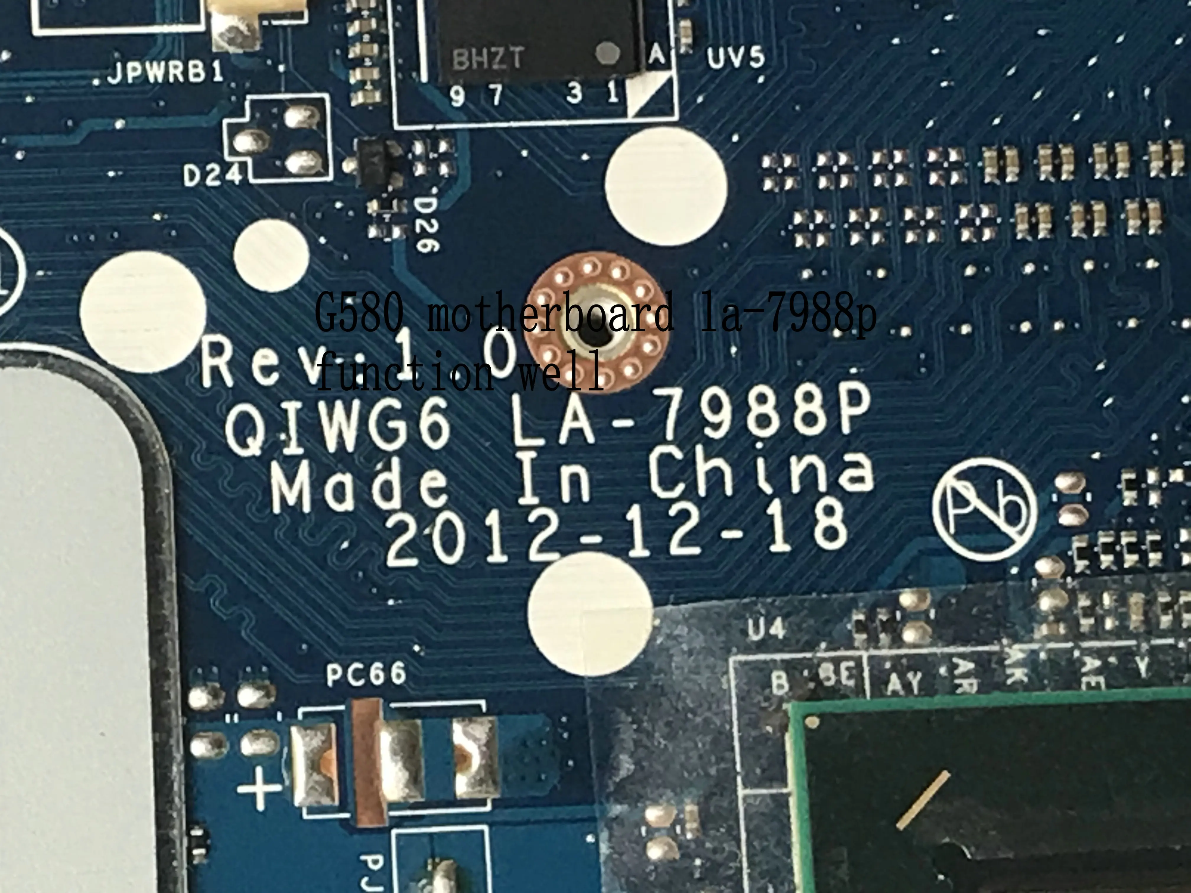Материнская плата для ноутбука LENOVO G580 LA-7988P/LA-7981P полностью протестирована |