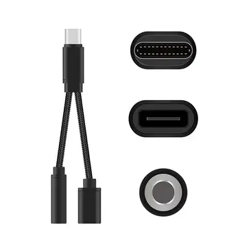 2 in 1 USB-C to 3.5mm Audio Adapter Type C Cable 3.5mm Audio Jack Headphone Adapter Converter(Black)
2 in 1 USB-C to 3.5mm Audio Adapter Type C Cable 3.5mm Audio Jack Headphone Adapter Converter(Black)