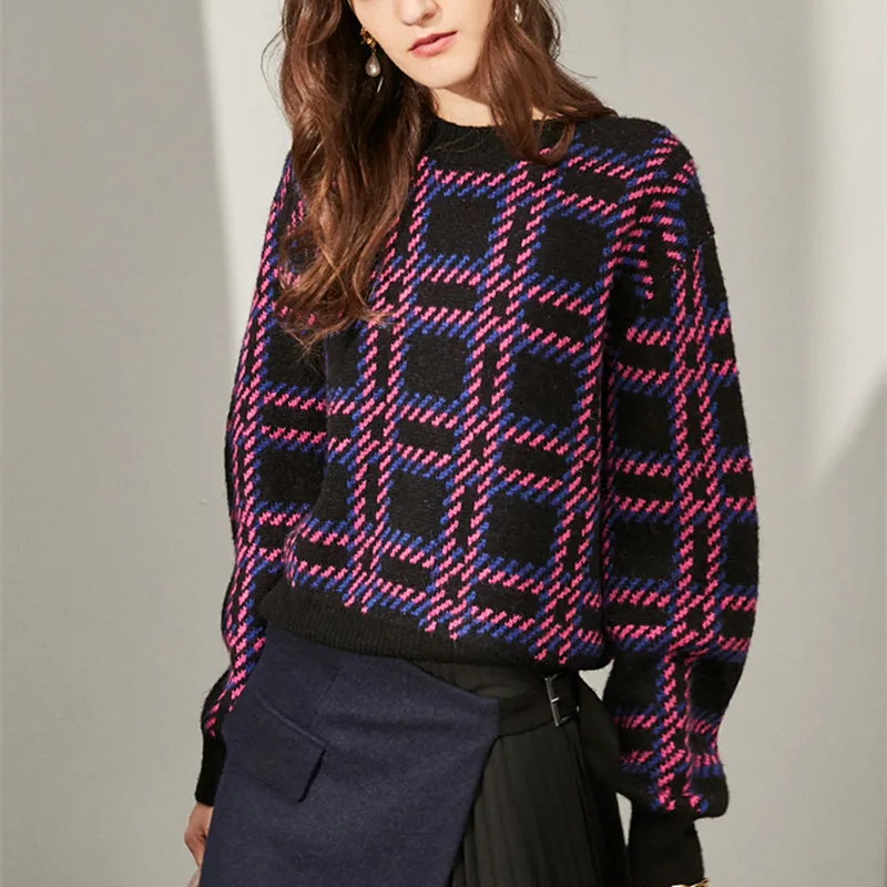 wool sweater and pullover jumper women winter warm thick plaid sweater high quality brand knitwear 2019
wool sweater and pullover jumper women winter warm thick plaid sweater high quality brand knitwear 2019