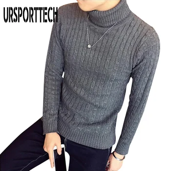 URSPORTTECH Turtleneck Sweater Mens Wool Knit Pullover Sweater Male Oversized Turtle Neck Men Sweter Pull Jumper Korean Style 
URSPORTTECH Turtleneck Sweater Mens Wool Knit Pullover Sweater Male Oversized Turtle Neck Men Sweter Pull Jumper Korean Style