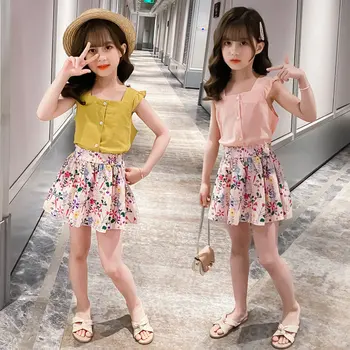 New Set Summer Clothes Kids Girls Floral Skirt and Sling Top Clothing Two-Piece Suit Princess Sweet Outfits for Teens 4-13Yrs
New Set Summer Clothes Kids Girls Floral Skirt and Sling Top Clothing Two-Piece Suit Princess Sweet Outfits for Teens 4-13Yrs