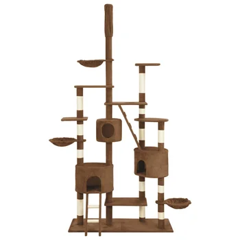Cat Tree with Sisal Scratching Posts Grey 255 cm Feature-packed Cat Tree Cats' Play Center Cat Gym for Multi-Cats Polyester 100%
Cat Tree with Sisal Scratching Posts Grey 255 cm Feature-packed Cat Tree Cats' Play Center Cat Gym for Multi-Cats Polyester 100%