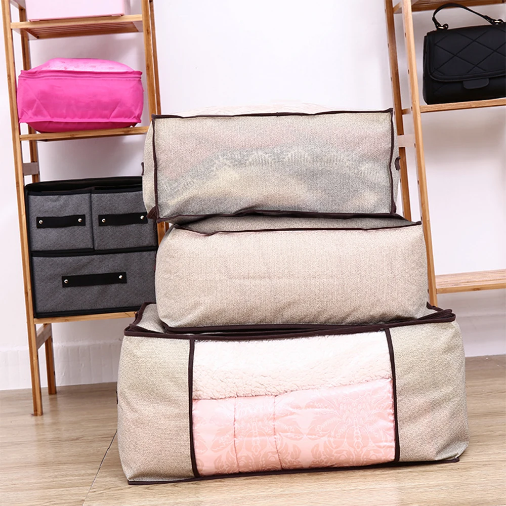 Dozzlor Non Woven Fabric Storage Box Folding Storage Bag Clear Window Zipper Closet Quilt Clothes Organizer with Handle 1Pcs
Dozzlor Non Woven Fabric Storage Box Folding Storage Bag Clear Window Zipper Closet Quilt Clothes Organizer with Handle 1Pcs