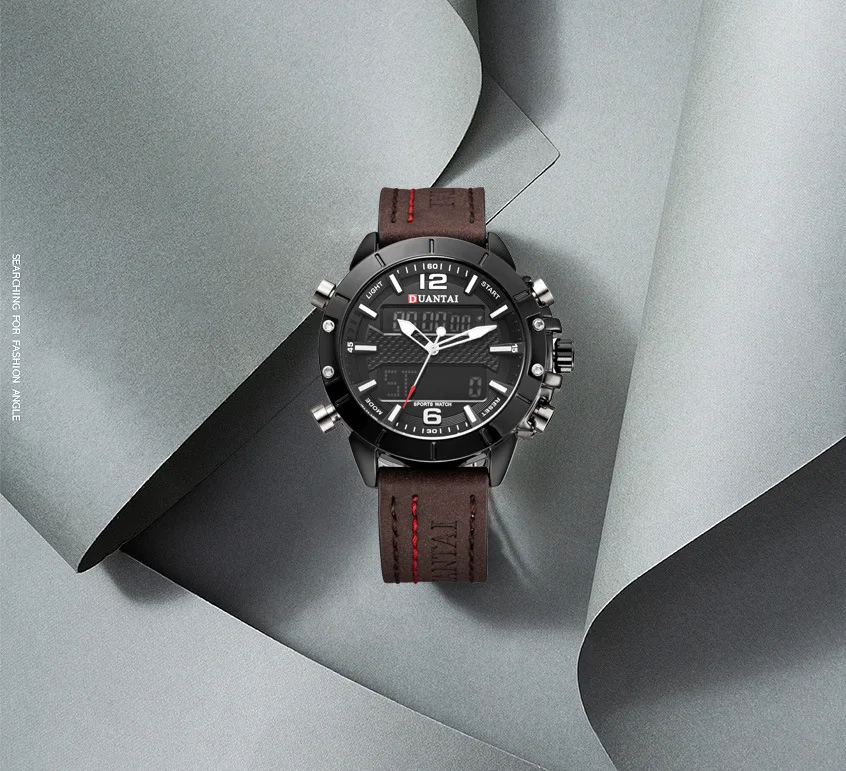 Duantai Leather Belt Multi-functional Double Inserts Outdoor MEN'S Watch Electronic Watch Sports Watch Waterproof Night Light 
Duantai Leather Belt Multi-functional Double Inserts Outdoor MEN'S Watch Electronic Watch Sports Watch Waterproof Night Light