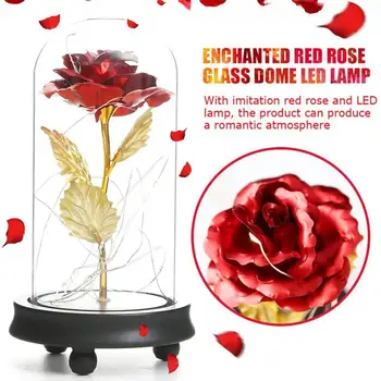 Multiple Color Beauty And The Beast Red Rose In A Glass Dome On A Wooden Base For Valentine's Gifts LED Rose Lamps Christmas
Multiple Color Beauty And The Beast Red Rose In A Glass Dome On A Wooden Base For Valentine's Gifts LED Rose Lamps Christmas