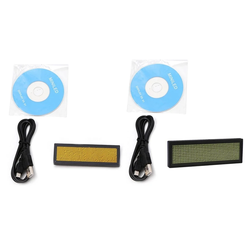 2 Pcs Programmable LED Digital Scrolling Message Name Tag Id Badge(11X44 Pixels) , White & Yellow
2 Pcs Programmable LED Digital Scrolling Message Name Tag Id Badge(11X44 Pixels) , White & Yellow