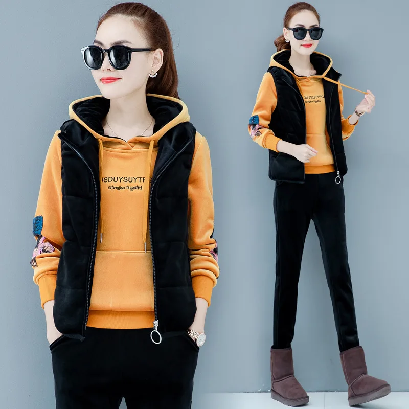 3pcs Women Sportswear Tracksuit Winter Thick Velvet Embroidery Hoodie+jacket+pant Running Jogger Fitness Casual Set Sport Suit
3pcs Women Sportswear Tracksuit Winter Thick Velvet Embroidery Hoodie+jacket+pant Running Jogger Fitness Casual Set Sport Suit