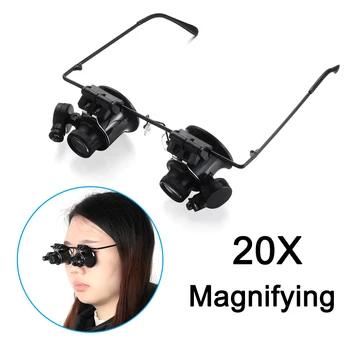 20X Glasses Type Magnifier Watch Repair Tool with Two LED Lights Jeweler Microscope Head-mounted Loupe Jewelry Tool
20X Glasses Type Magnifier Watch Repair Tool with Two LED Lights Jeweler Microscope Head-mounted Loupe Jewelry Tool