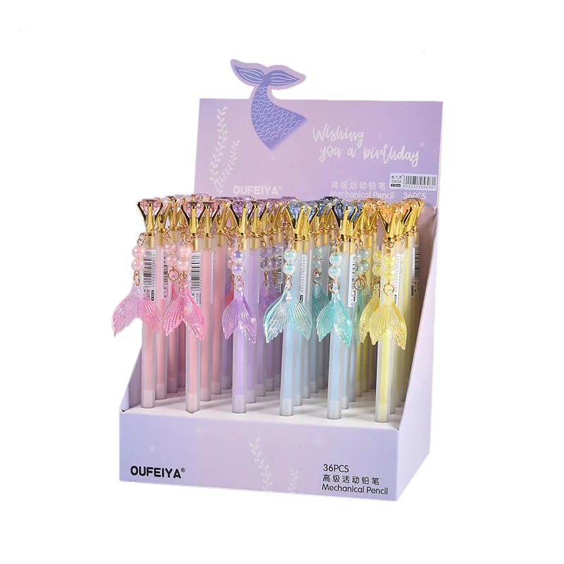 36 pcs/lot Diamond Mermaid Pendant Mechanical Pencil Cute 0.5/0.7MM Student Automatic Pen For Kids Gift School Office Supplies
36 pcs/lot Diamond Mermaid Pendant Mechanical Pencil Cute 0.5/0.7MM Student Automatic Pen For Kids Gift School Office Supplies
