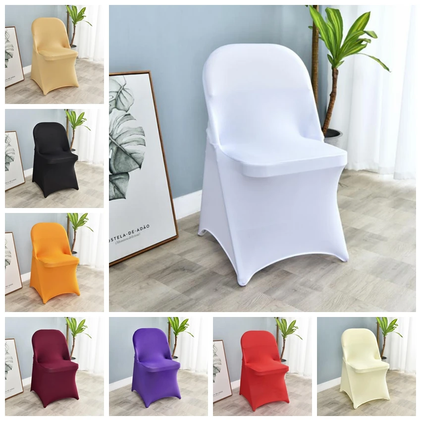 

Folding Chair Cover Wedding Spandex Lycra Birthday Party Show Hotel Banquet Decoration