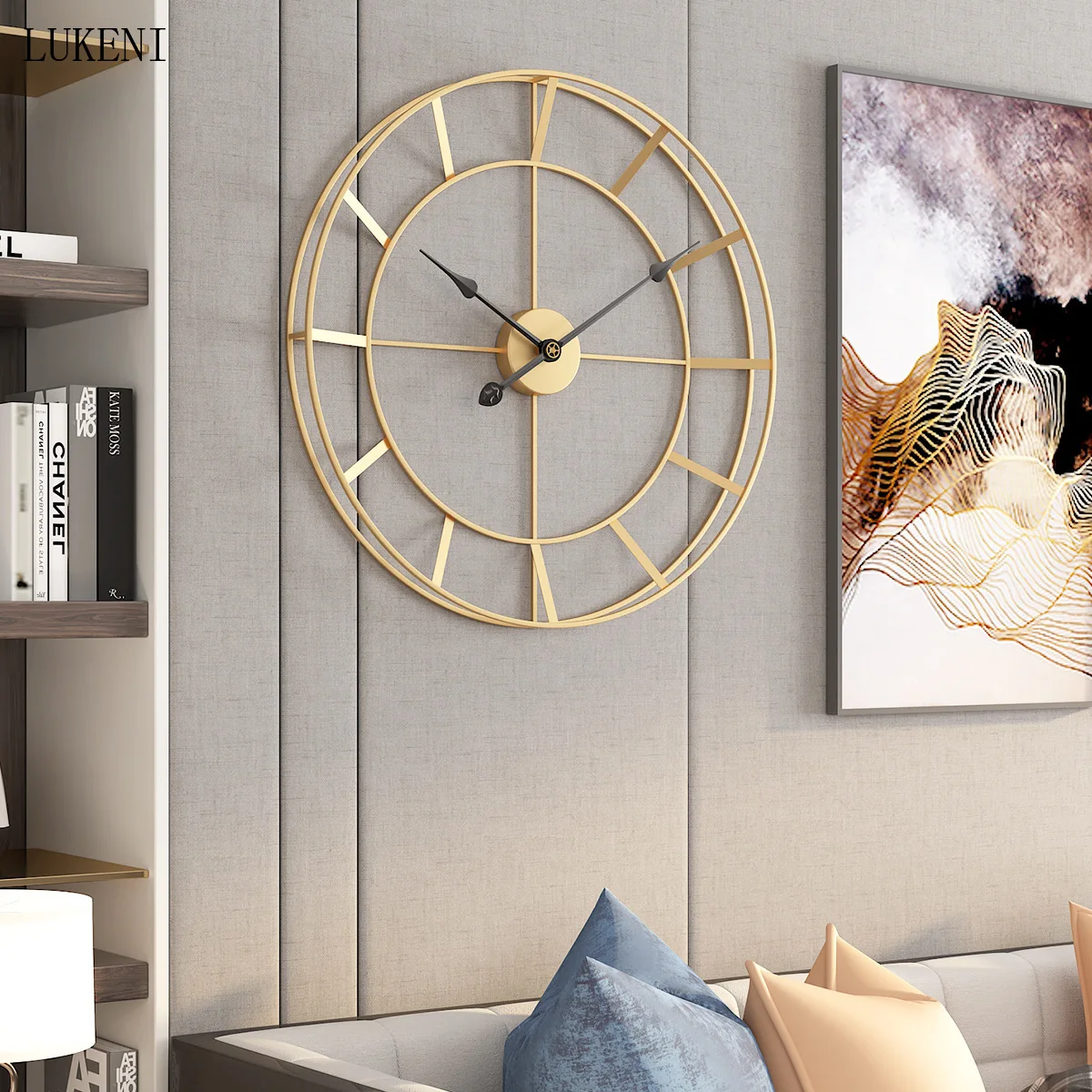 

New Light Luxury Modern Minimalist Iron Wall Clock Living Room Creative Clock Decoration Clock