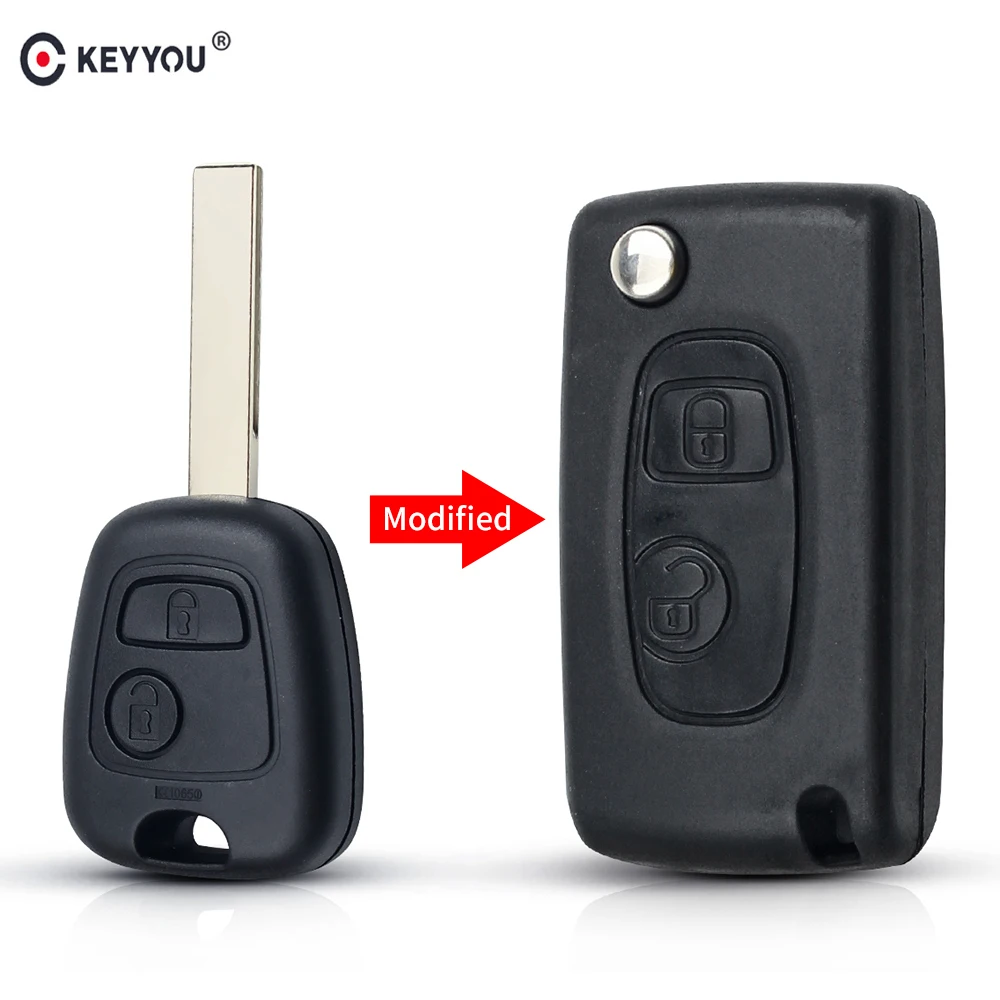KEYYOU New Style Modified Flip Car Remote Key Fob Shell For Citroen C2 for Peugeot 206 207 Replacement 2 Buttons Auto Key Case 
KEYYOU New Style Modified Flip Car Remote Key Fob Shell For Citroen C2 for Peugeot 206 207 Replacement 2 Buttons Auto Key Case