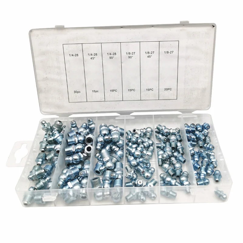 110PC grease nipple inch straight nozzle 45 degree 90 degree curved nozzle flat spear tip pointed spear head accessories
110PC grease nipple inch straight nozzle 45 degree 90 degree curved nozzle flat spear tip pointed spear head accessories