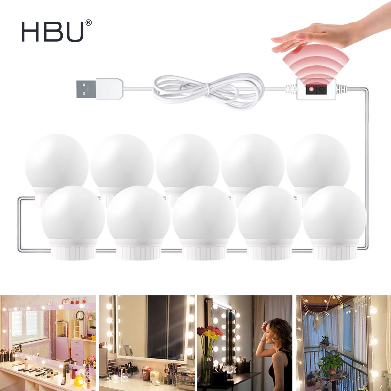 Hand Sweep led Vanity Mirror USB Lights Makeup Mirror LED Light Bulb 12V Plug Dimmable Control Table Lighting Bathroom Wall Lamp
Hand Sweep led Vanity Mirror USB Lights Makeup Mirror LED Light Bulb 12V Plug Dimmable Control Table Lighting Bathroom Wall Lamp