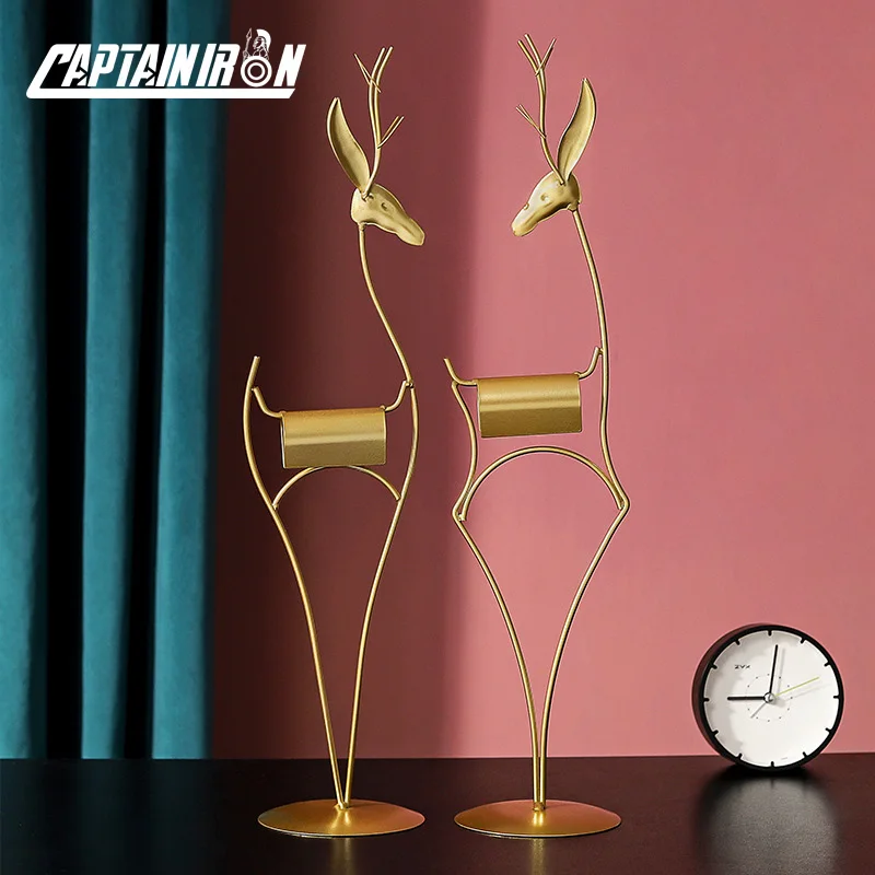 CAPTAINIRON Nodic Home Decor Iron Elk Figurines Metal Deer Crafts Ornament Animal Model Miniatures for New Year Decoration
CAPTAINIRON Nodic Home Decor Iron Elk Figurines Metal Deer Crafts Ornament Animal Model Miniatures for New Year Decoration