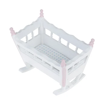Furniture White Wooden Cardle Baby Bed Kids Toys Wooden Nursery Cradle Baby Crib 1:12 Doll House Miniature Dolls
Furniture White Wooden Cardle Baby Bed Kids Toys Wooden Nursery Cradle Baby Crib 1:12 Doll House Miniature Dolls