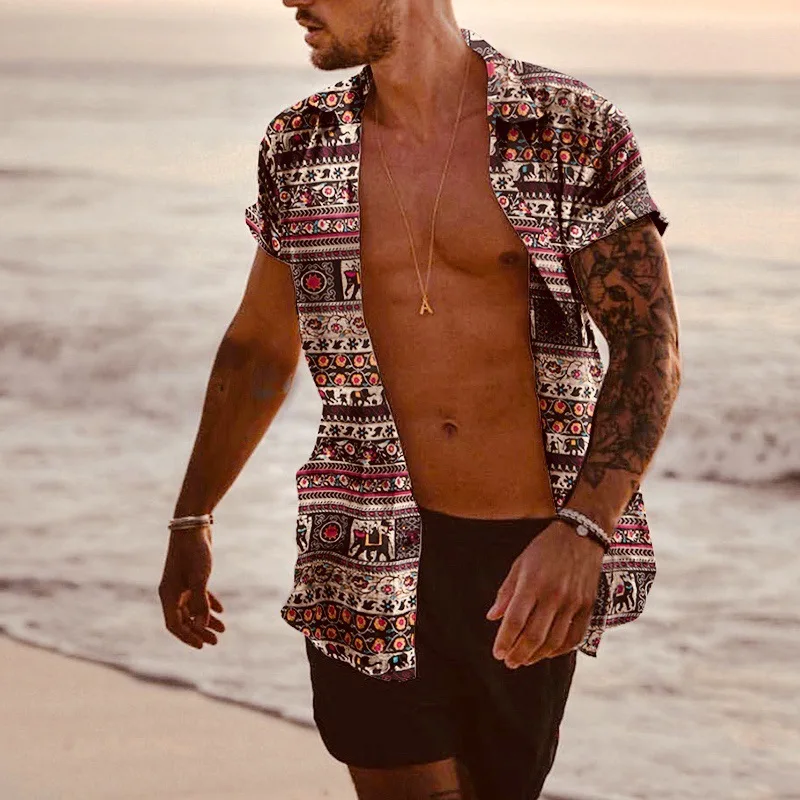 Men Slim Printed Lapel Long-Sleeved Shirt Ethnic Retro Style Hawaiian Henry Shirt Summer Luxury High-Quality Man Tops
Men Slim Printed Lapel Long-Sleeved Shirt Ethnic Retro Style Hawaiian Henry Shirt Summer Luxury High-Quality Man Tops