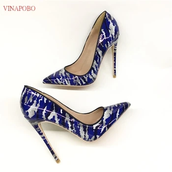 New women pumps Leather dark blue Graffiti print shoes sexy pointed toe Stiletto high heel party wedding shoes females sapato 
New women pumps Leather dark blue Graffiti print shoes sexy pointed toe Stiletto high heel party wedding shoes females sapato