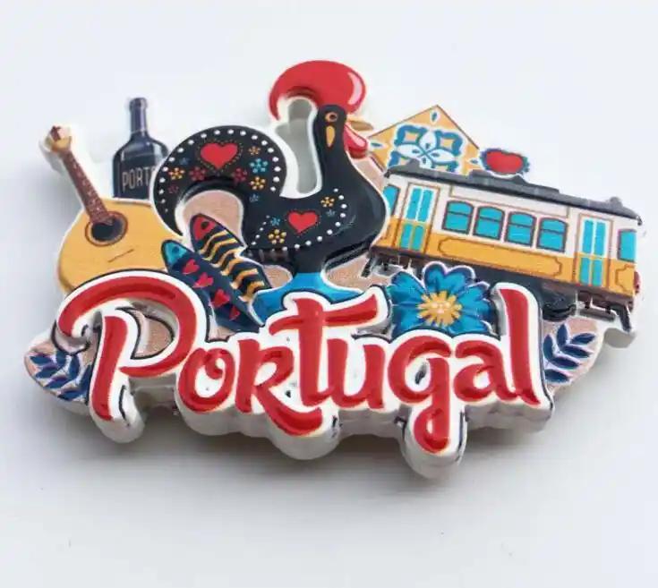 portugal cock lisbon tram guitar refrigerator magnets travel