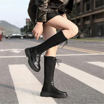 BBZAI New pattern Round Toe Lace-Up 5cm Female money Boots waterproof platform women shoes Pipe Dance botas mujer 34-42 43
BBZAI New pattern Round Toe Lace-Up 5cm Female money Boots waterproof platform women shoes Pipe Dance botas mujer 34-42 43