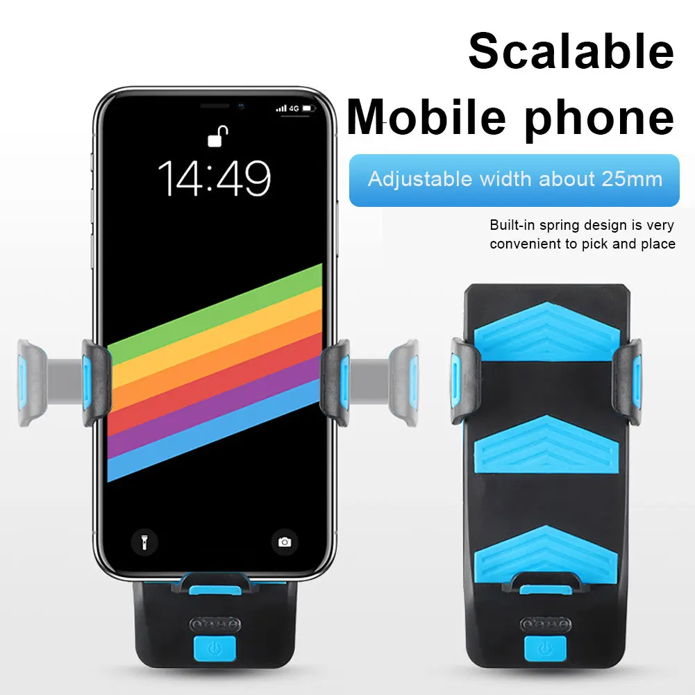 4 In 1 Bicycle Headlight Mobile Phone Holder Bicycle Bell Mobile Power Supply Bicycle Accessories Multifunctional