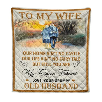 To My Wife Blanket Letter Printed Diamond Stitched Pattern Cotton Filling Blanket Thin Style Quilt LBShipping
To My Wife Blanket Letter Printed Diamond Stitched Pattern Cotton Filling Blanket Thin Style Quilt LBShipping