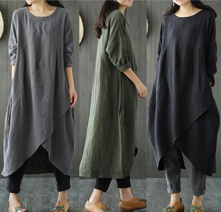 Large Size Dress 2018 New Style Spring And Summer Ethnic-Style Borrow Shoulder Sleeve Cotton Linen Loose-Fit Slimming Dress 2825
Large Size Dress 2018 New Style Spring And Summer Ethnic-Style Borrow Shoulder Sleeve Cotton Linen Loose-Fit Slimming Dress 2825