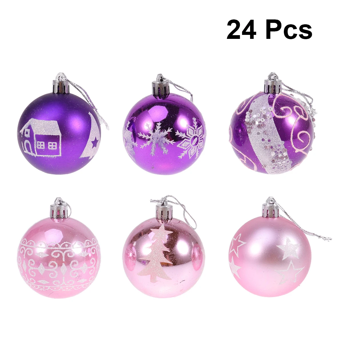 24Pcs 6cm Christmas Balls Hanging Decoration Christmas Tree Ornaments for Party Ball Prom Pinkish Purple Pattern
24Pcs 6cm Christmas Balls Hanging Decoration Christmas Tree Ornaments for Party Ball Prom Pinkish Purple Pattern