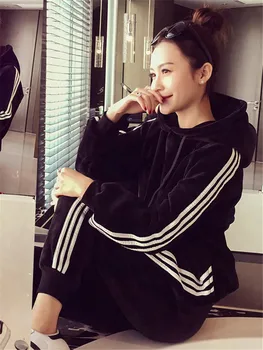 Autumn Winter Sports Suit Sportswear for Women Velvet Loose Hoodies Sweatshirt+pants Leisure Running Jog Set Warm Suit Tracksuit
Autumn Winter Sports Suit Sportswear for Women Velvet Loose Hoodies Sweatshirt+pants Leisure Running Jog Set Warm Suit Tracksuit