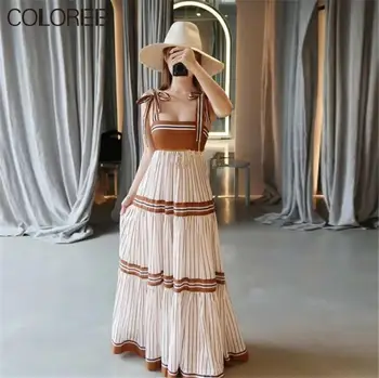 Vacation Bohemian Beach Dress Women 2020 Summer Sexy Spaghetti Strap Striped Pleated Long Dress Female
Vacation Bohemian Beach Dress Women 2020 Summer Sexy Spaghetti Strap Striped Pleated Long Dress Female