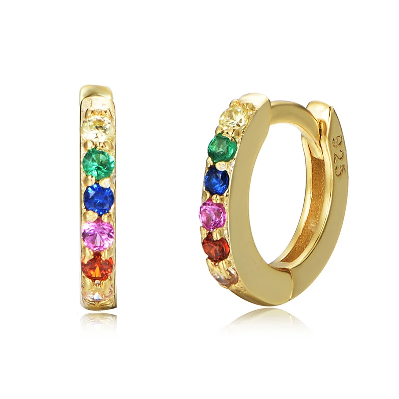 Colourful Hoops Earring S925 Silver Jewelry Multi Colored Rainbow Zircon Set Small Gold Earring Geometry Earring Silver Jewelry
Colourful Hoops Earring S925 Silver Jewelry Multi Colored Rainbow Zircon Set Small Gold Earring Geometry Earring Silver Jewelry