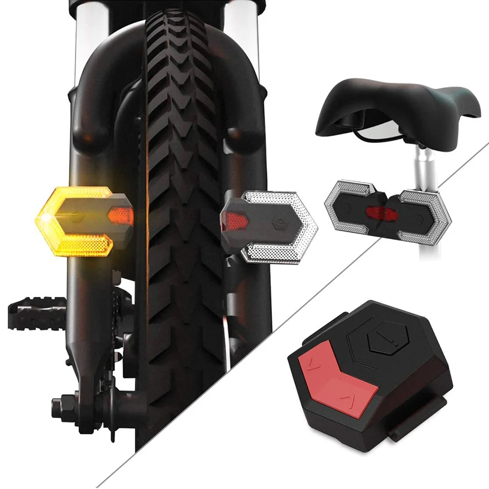 Bicycle tail light turn signal light LED front and rear lights USB rechargeable wireless remote control safety warning light
Bicycle tail light turn signal light LED front and rear lights USB rechargeable wireless remote control safety warning light