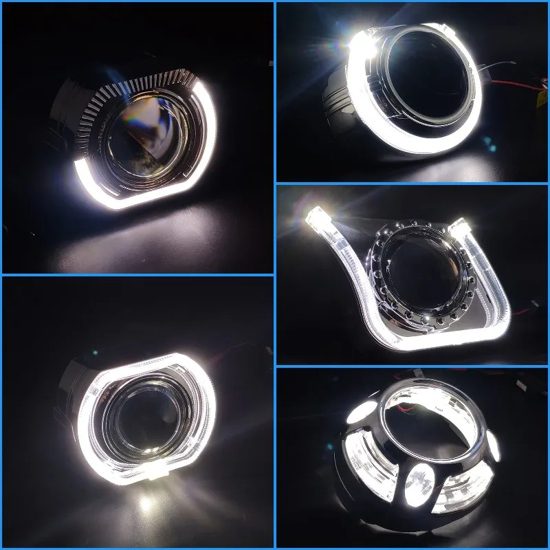 Фото Angel Eyes Shrouds For Bi-Xenon Projector Lens 3.0 Hella 3R/Q5 Mask Covers Bezels Headlight Lenses Car Accessories Retrofit DIY |