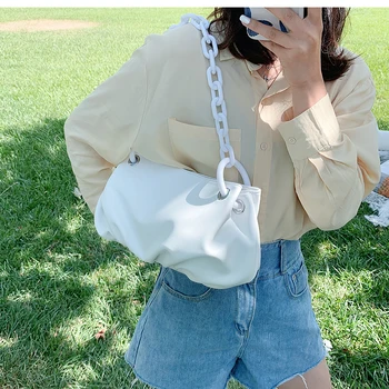 Elegant Female Chain Tote 2020 New Bags for Women Leather Designer Handbag Solid Color High Capacity Shoulder Bags Pleated Bag
Elegant Female Chain Tote 2020 New Bags for Women Leather Designer Handbag Solid Color High Capacity Shoulder Bags Pleated Bag