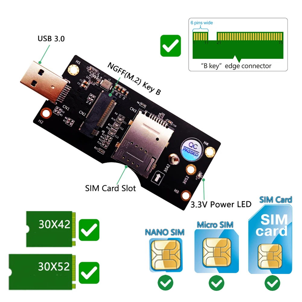 Прочный многофункциональный адаптер NGFF M.2 на USB 3 0 с классической текстурой