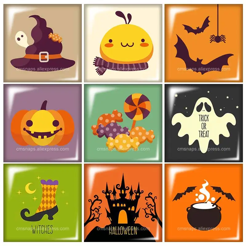 Halloween pumpkin bat ghost 12mm/20mm/25mm/30mm Square photo glass cabochon demo flat back Making findings
Halloween pumpkin bat ghost 12mm/20mm/25mm/30mm Square photo glass cabochon demo flat back Making findings