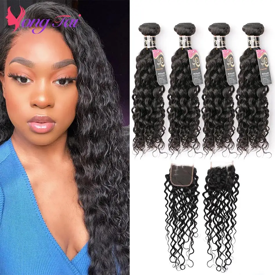 Brazilian Water Wave Human Hair Extensions Raw Hair Bundles With 4x4 Lace Closure Curly Natural Color Free Shipping From China
Brazilian Water Wave Human Hair Extensions Raw Hair Bundles With 4x4 Lace Closure Curly Natural Color Free Shipping From China