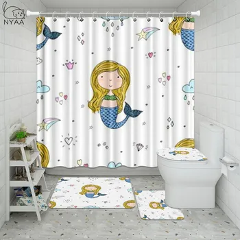 Shell Pearl Cute Gold Crown Mermai Shower Curtain Pedestal Rug Lid Toilet Cover Mat Bath Mat Set Bathroom Curtains With Hooks
Shell Pearl Cute Gold Crown Mermai Shower Curtain Pedestal Rug Lid Toilet Cover Mat Bath Mat Set Bathroom Curtains With Hooks