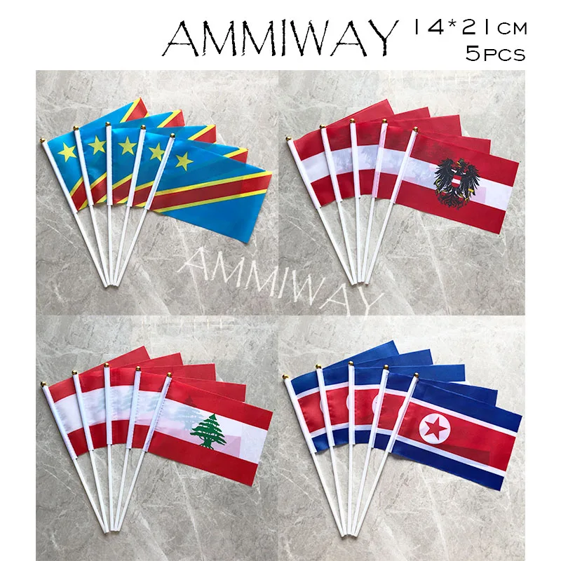 AMMIWAY 14x21 см 5 шт. флаги из Северной Кореи в австрийском стиле с национальным флагом