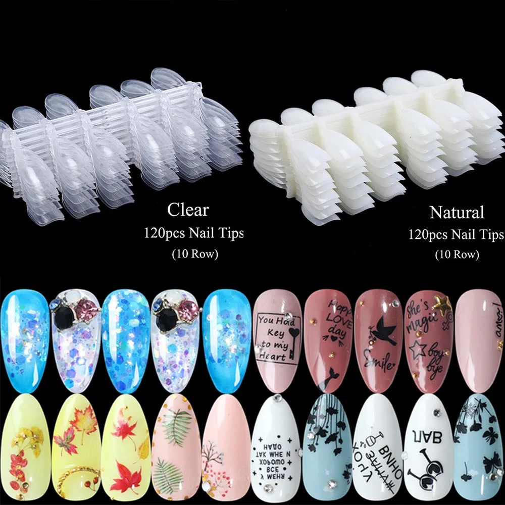 120pcs/set Acrylic Stiletto False Nail Tips Nature Clear Full Cover Fake Nails Artificial Gel Polish Display Manicure Tools
120pcs/set Acrylic Stiletto False Nail Tips Nature Clear Full Cover Fake Nails Artificial Gel Polish Display Manicure Tools