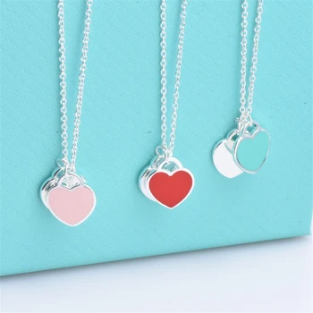 

100% 925 sterling silver love necklace, superb craftsmanship, classic miniature fashion original jewelry gift