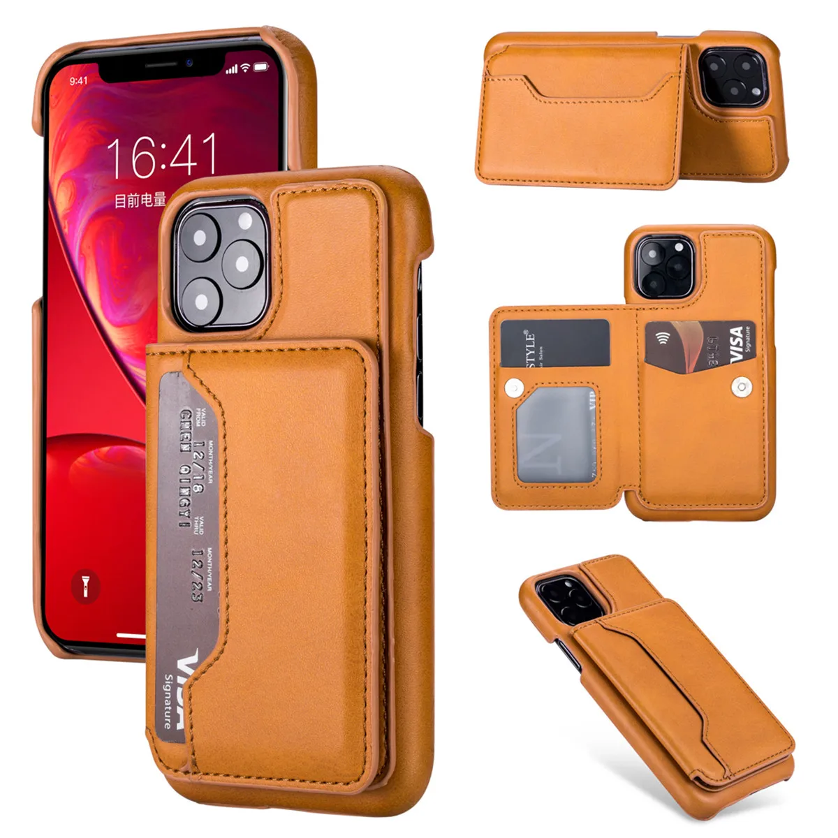 Luxury Card Holder Case on for iphone 11 Pro Max X Xr Xs max 6s 7 8 6 Plus Flip Stand Phone Cover PU Leather Wallet Back Cases | Мобильные