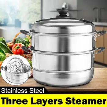 Stainless Steel Three layer Thick Steamer pot Soup Steam Pot Universal Cooking Pots for Induction Cooker Gas Stove steam pot
Stainless Steel Three layer Thick Steamer pot Soup Steam Pot Universal Cooking Pots for Induction Cooker Gas Stove steam pot